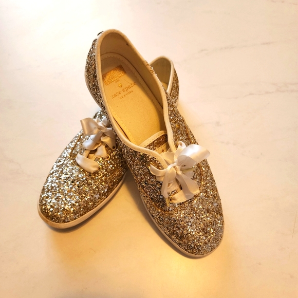 kate spade Shoes Gold Glitter Keds X Kate Spade Tennis Shoes Poshmark